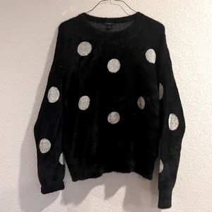 Ann Taylor | Women’s Black Sweater with White Polka Dots